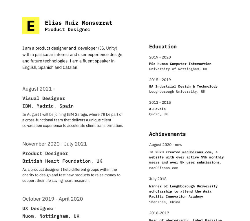 Partial snapshot of a resume