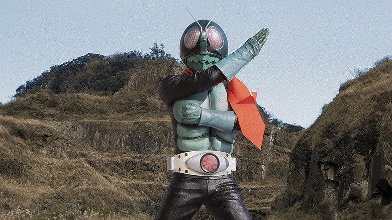 Kamen Rider giving a fight pose in Go! Go! Kamen Rider