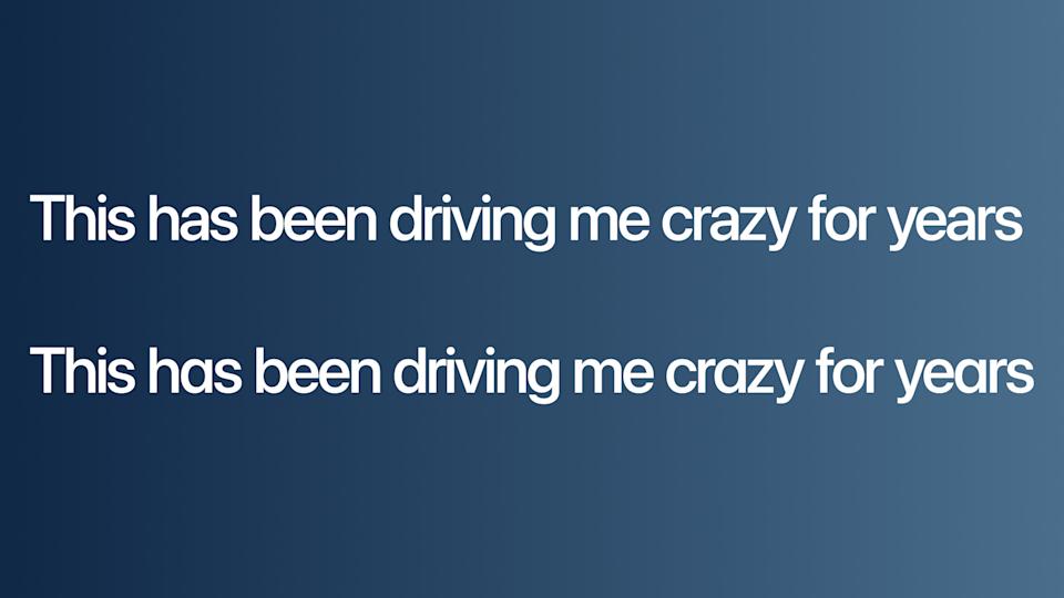 This has been driving me crazy for years