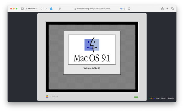 Classic Mac OS 9.1 running in a web browser