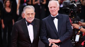 VENICE, ITALY - AUGUST 27: Francis Ford Coppola (L) and Werner Herzog attend the Opening Ceremony and Golden Lion For Lifetime Achievement during the The 82nd Venice International Film Festival at Sala Grande on August 27, 2025 in Venice, Italy. (Photo by Max Cisotti/Dave Benett/WireImage)