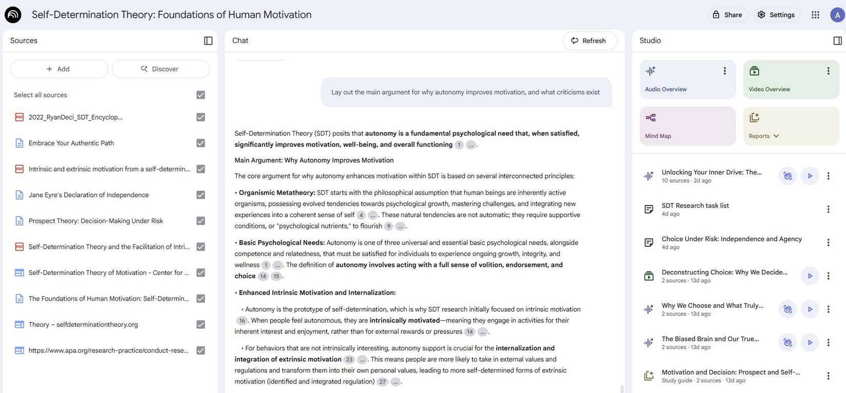Screenshot showing how to debate in NotebookLM