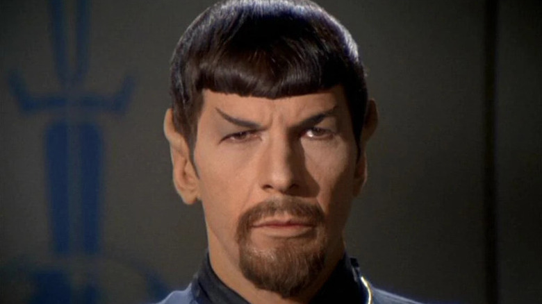 Leonard Nimoy as Mirror Universe Spock with a goatee on Star Trek: The Original Series