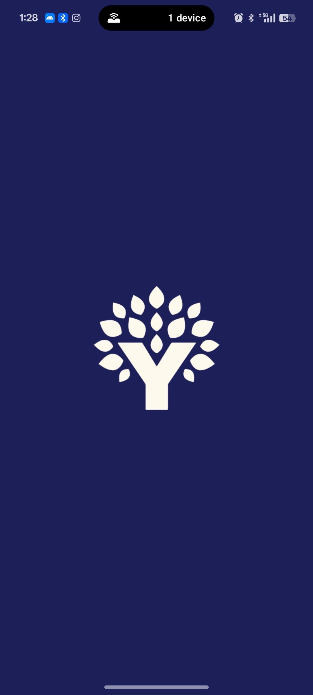 YNAB app logo of white illustrated tree on dark purple background