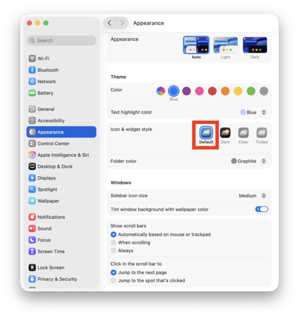 Disable Liquid Glass icon look in Tahoe by using normal icons