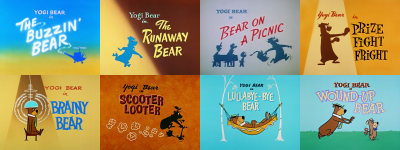 Title cards for Hanna-Barbera’s Yogi Bear.