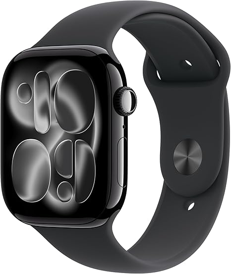 Apple Watch Series 11 (46 mm, GPS, jet black aluminum case with black Sport Band)
