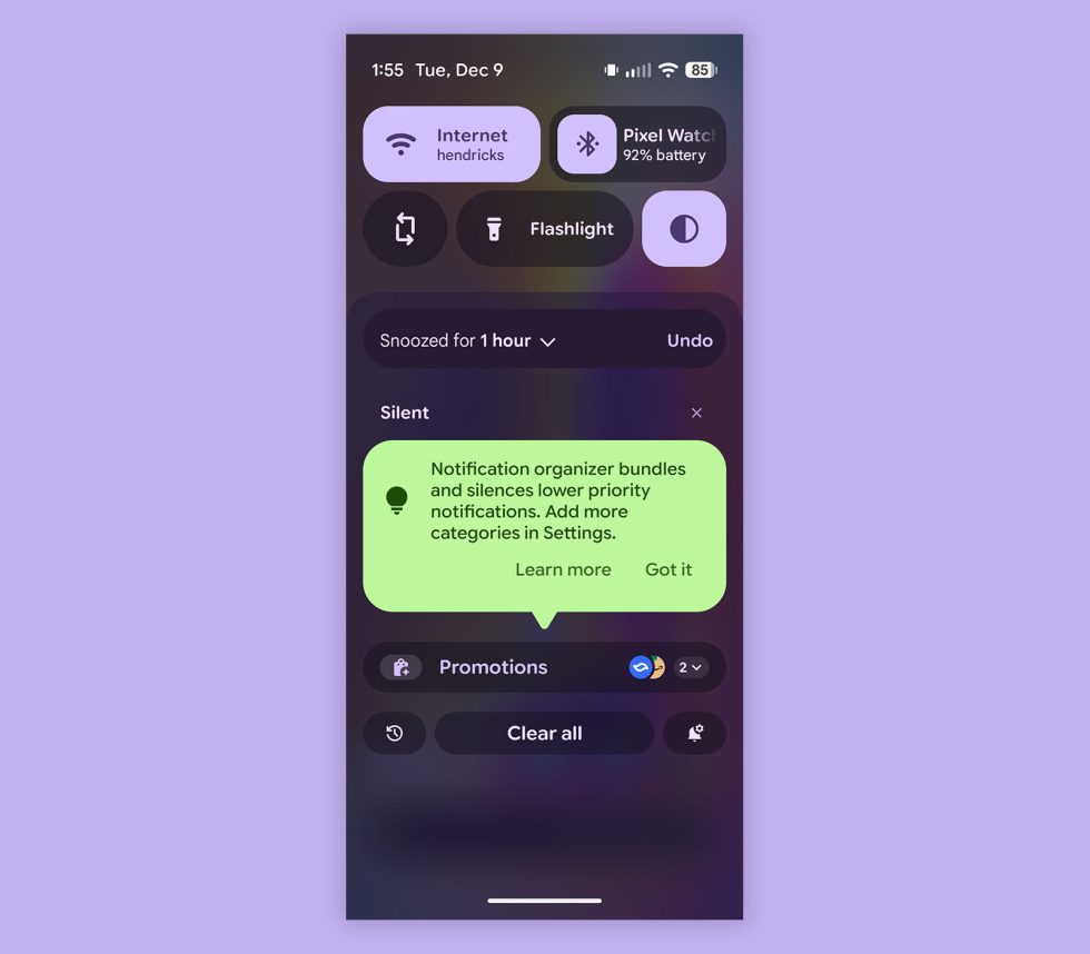 Pixel Notification Organizer