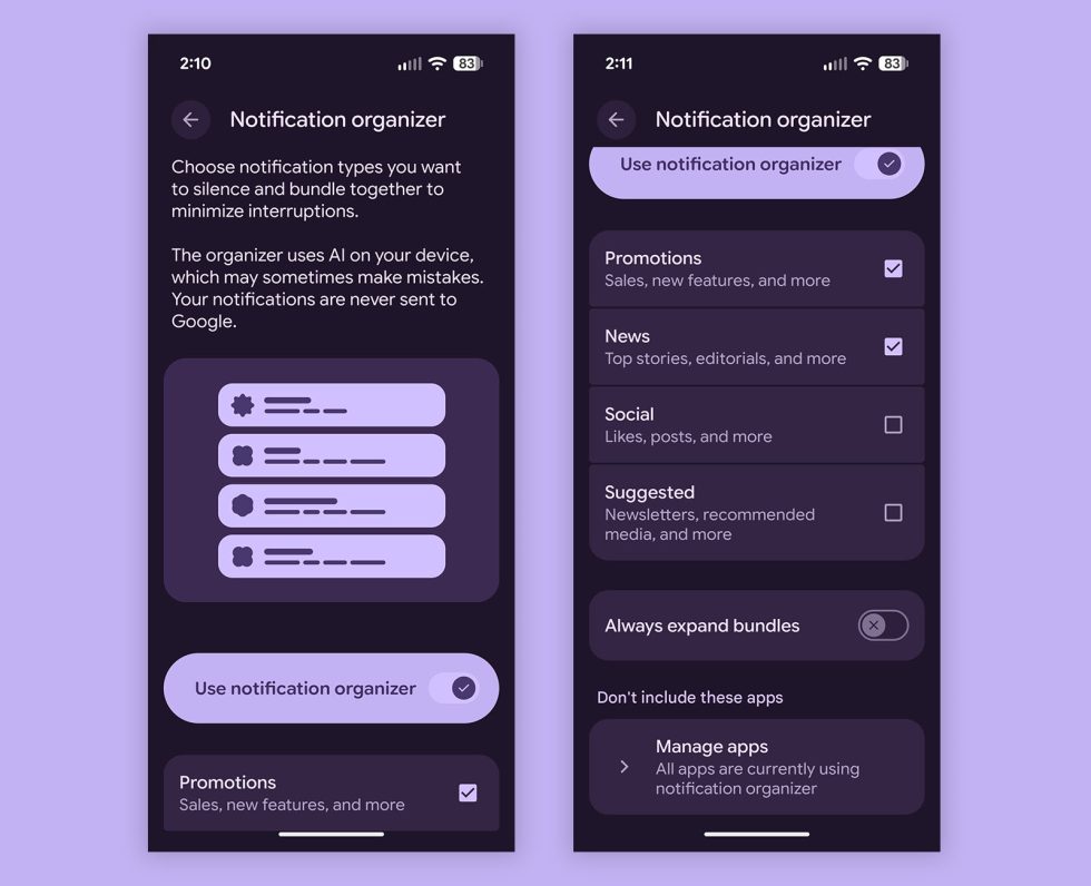 Pixel Notification Organizer